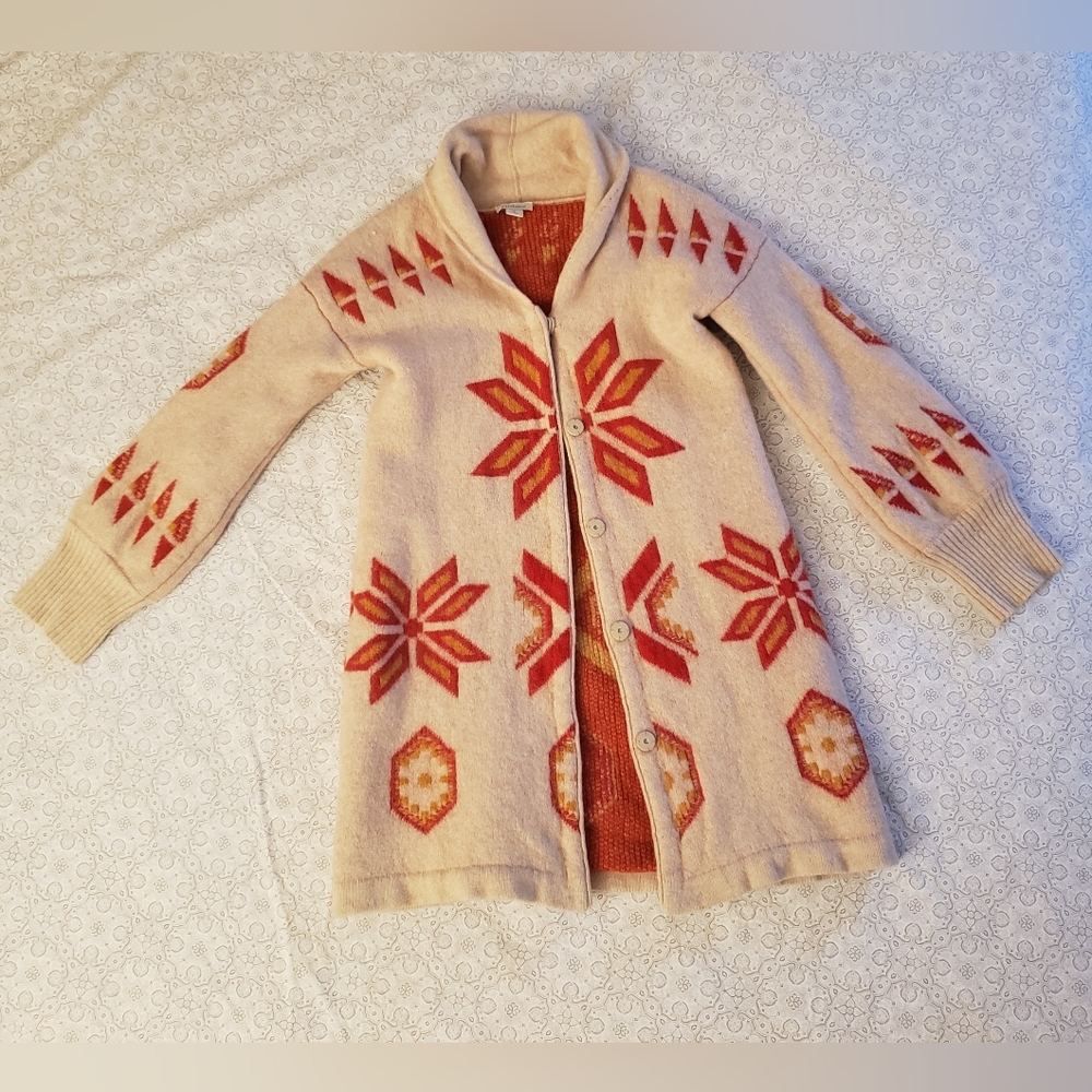Sundance Warm Red and Yellow Knit Sweater